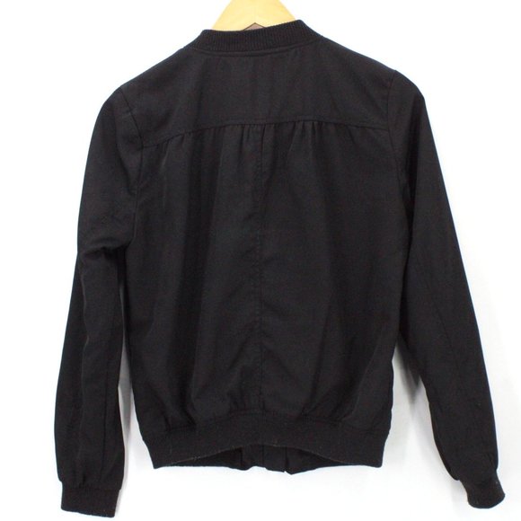 Ivy Main Bomber Jacket Womens Black Full Zip Lightweight Pocket Fronts Small S - Picture 7 of 9